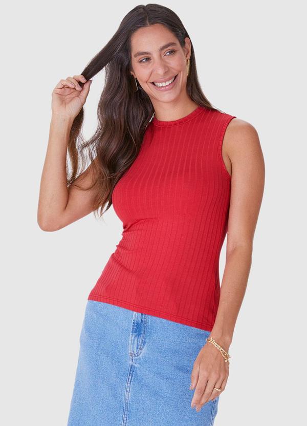 Malwee - Regata Vermelha Justa Canelada Feminina 4