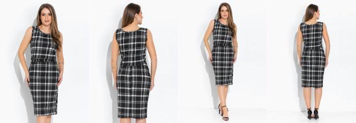 Regata Xadrez com Decote Redondo