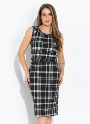 Rosalie - Regata Xadrez com Decote Redondo - ROSALIE