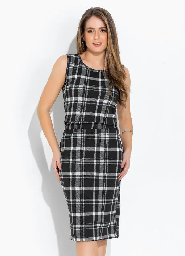 Rosalie - Regata Xadrez com Decote Redondo