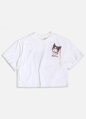 Authoria - T-Shirt Cropped da Kuromi Branco - AUTHORIA