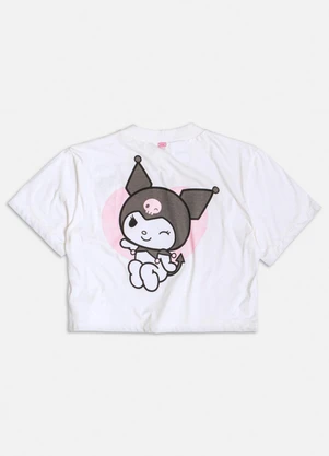 Authoria - T-Shirt Cropped da Kuromi Branco - AUTHORIA
