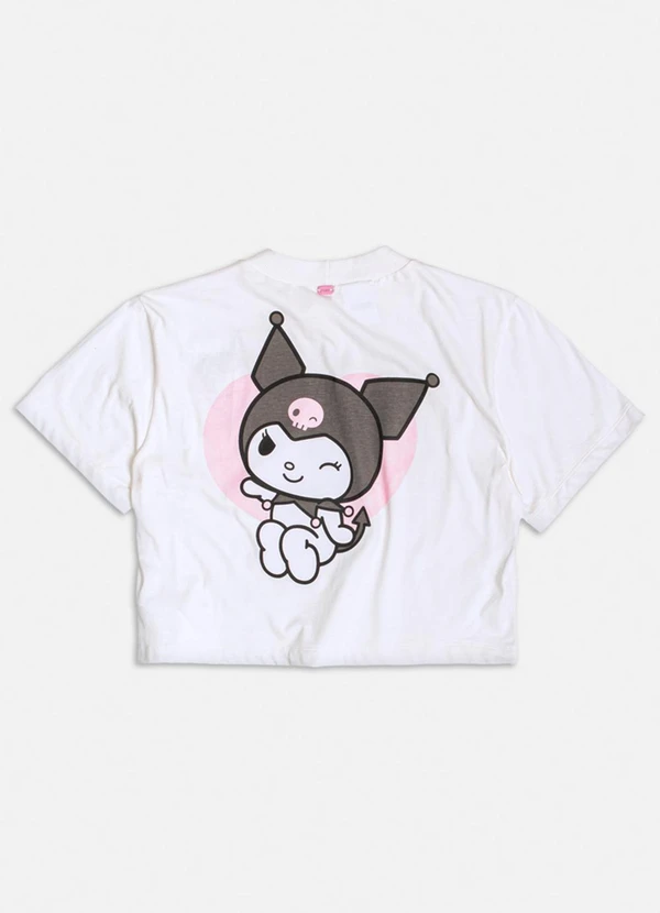Authoria - T-Shirt Cropped da Kuromi Branco 2
