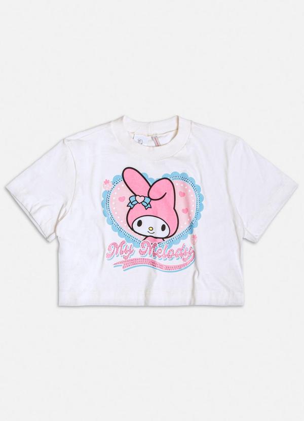 Authoria - T-Shirt Cropped da My Melody Branco