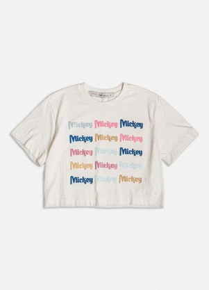 Authoria - T-Shirt Cropped Off White do Mickey Branco - AUTHORIA
