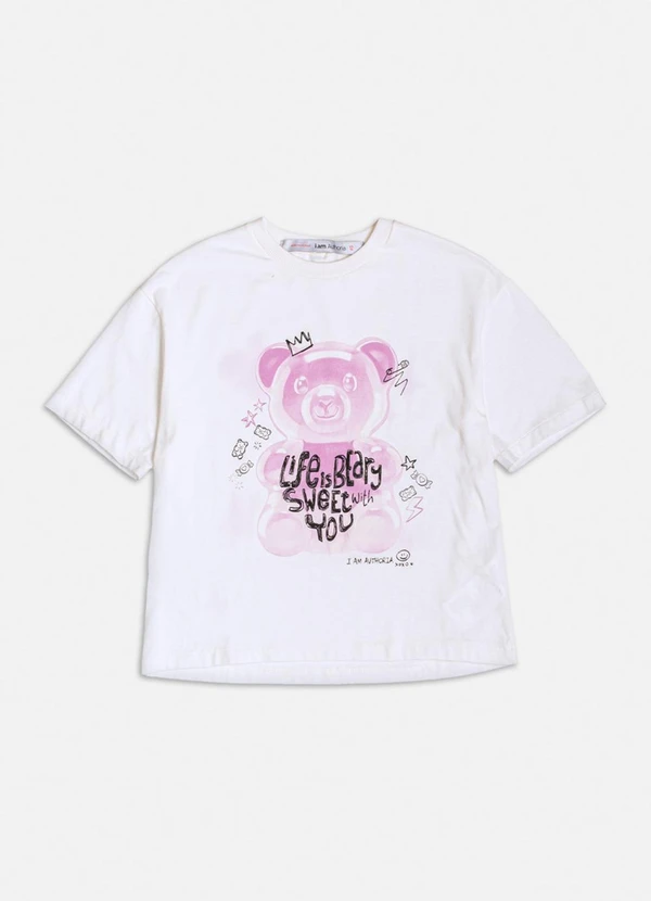 Authoria - T-Shirt Off White Estampada Branco