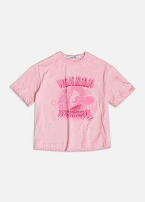 Authoria - T-Shirt Rosa Baby com Strass Rosa - AUTHORIA