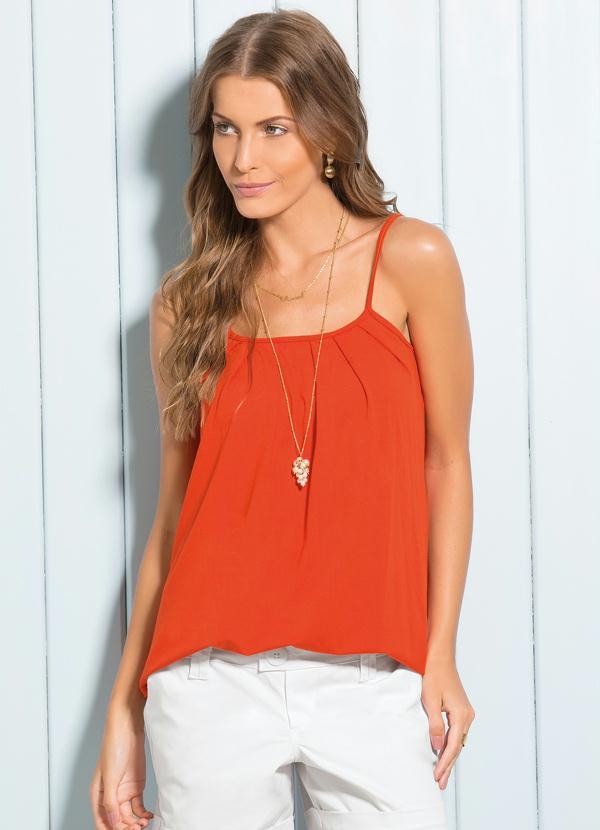 Quintess - Blusa de Alça Laranja