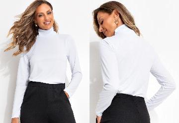 Blusa Manga Longa Branca Segunda Pele