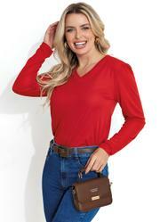 Blusa Manga Longa Vermelha