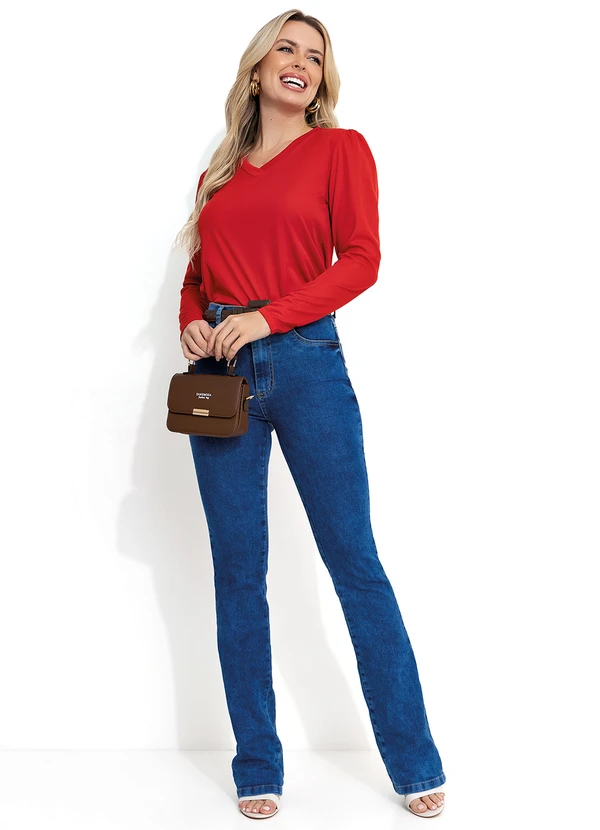 Moda Pop - Blusa Manga Longa Vermelha 3