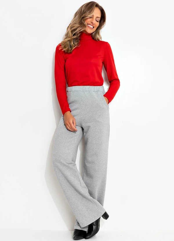 Moda Pop - Blusa Vermelha Manga Longa em Helanca 3