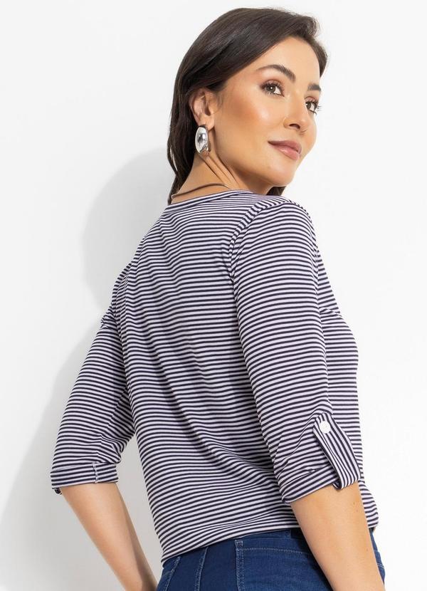 Moda Pop - Blusa Listrada Manga 3/4 6