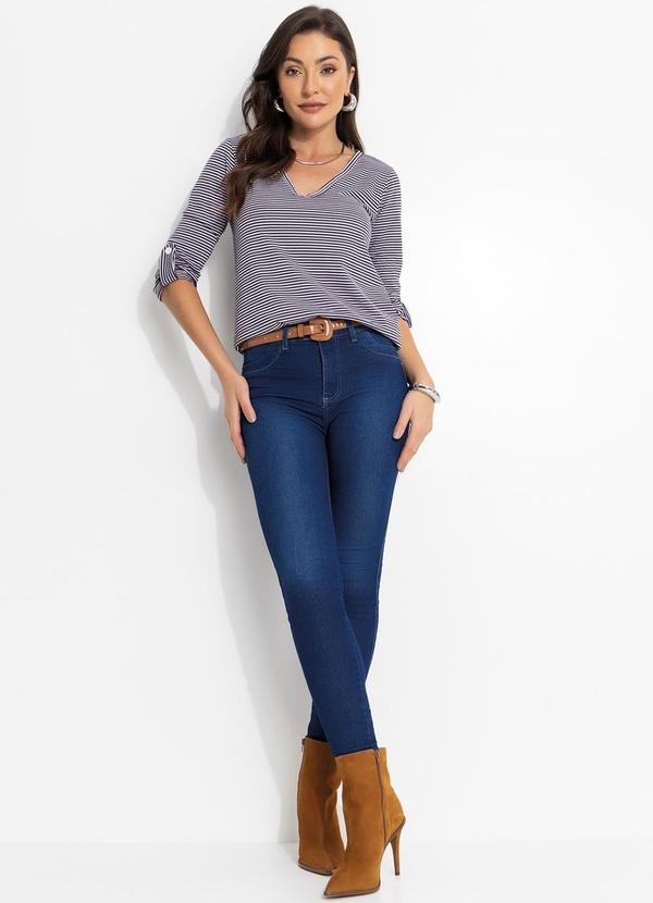 Moda Pop - Blusa Listrada Manga 3/4 5