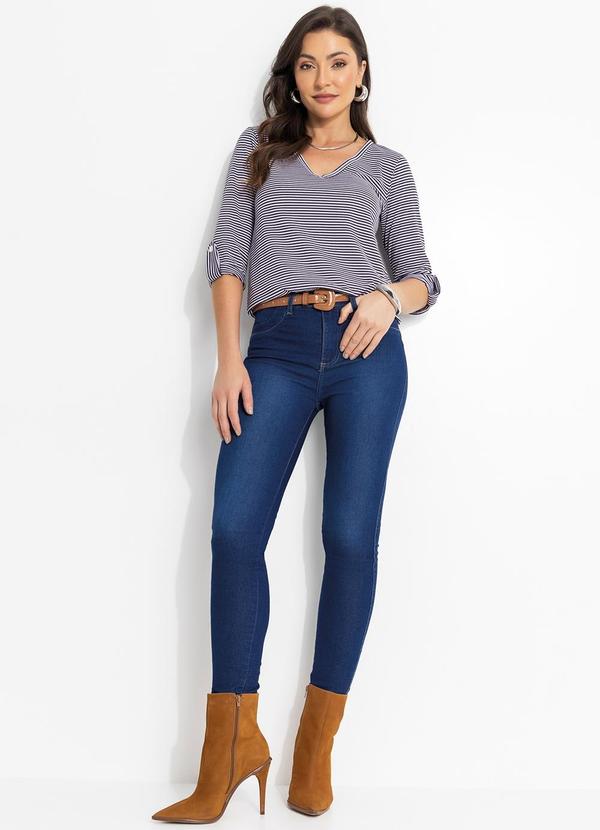 Moda Pop - Blusa Listrada Manga 3/4 3