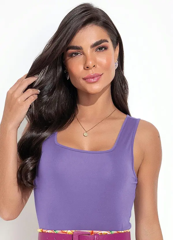 Moda Pop - Body Lilás em Malha