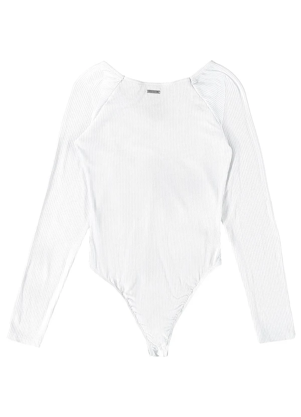 Enfim - Body Canelado com Franzido Branco 2