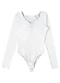 Enfim - Body Canelado com Franzido Rosa - variação: Branco