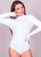 Hiatto Confecção - Body Canelado Manu Manga Longa Off White - variação: Off White