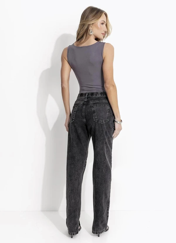 Quintess - Body Cinza em Malha Fria