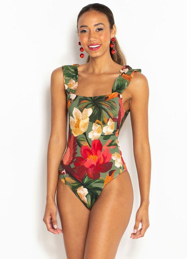 Farm - Body de Malha Canelada Frufru Magia de Tucano Verde 6