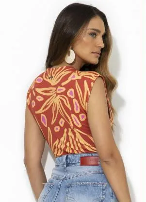 Forum - Body de Malha Estampado Vermelho - FORUM