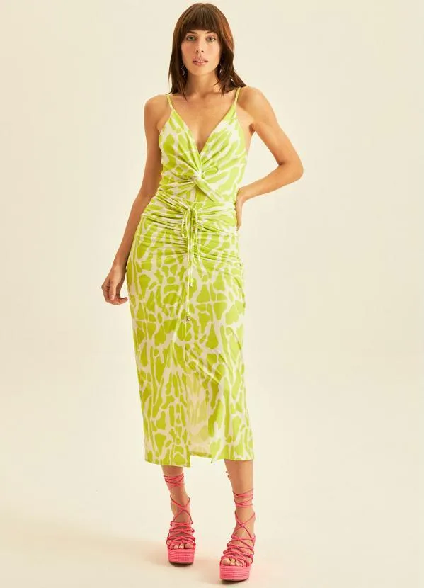 Lança Perfume - Body de Poliamida Assimétrico Estampado Verde 3