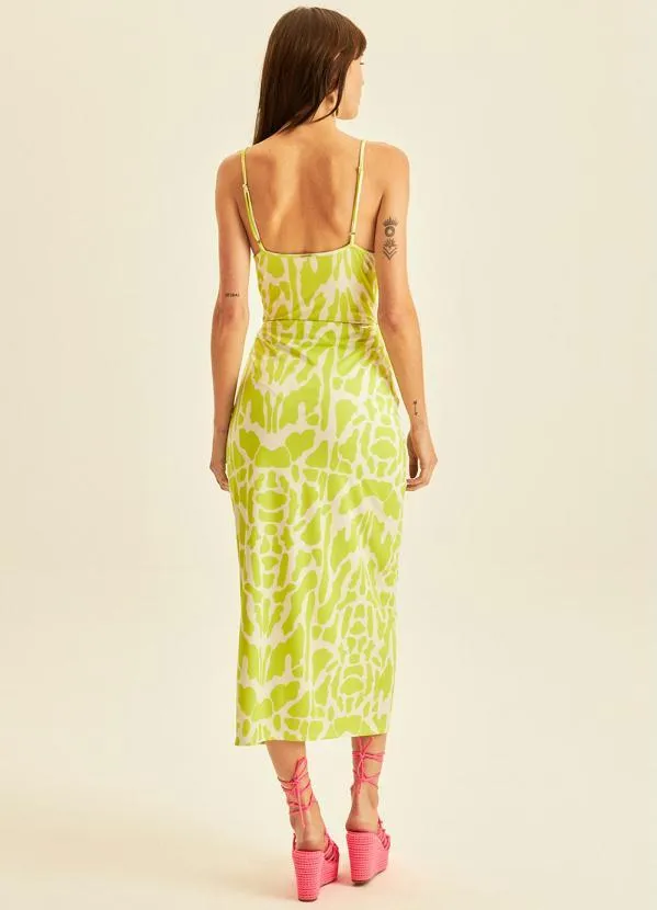 Lança Perfume - Body de Poliamida Assimétrico Estampado Verde 4