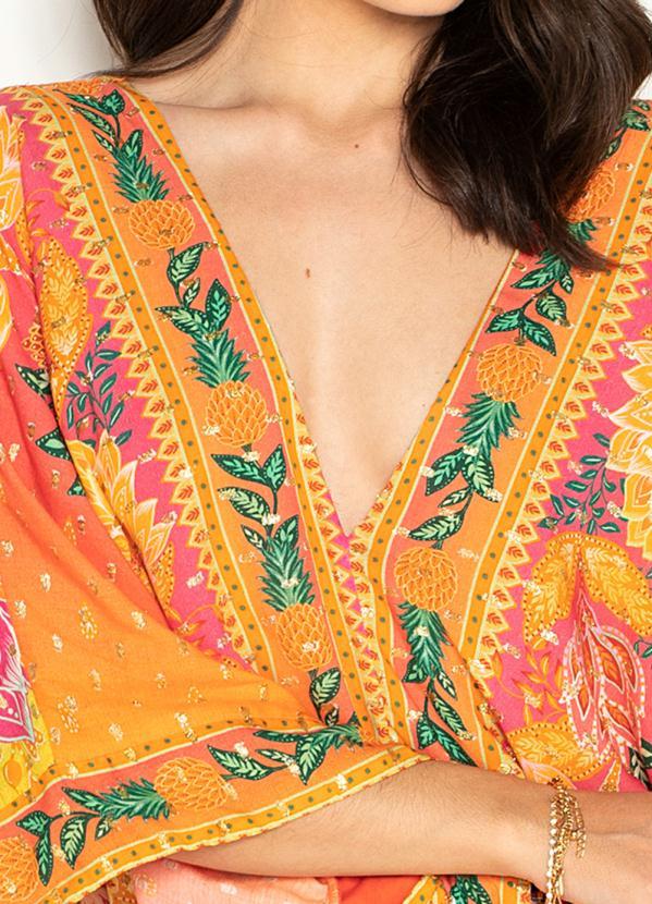 Farm - Body de Viscose com Brilhos Romance de Arara Estampado 10