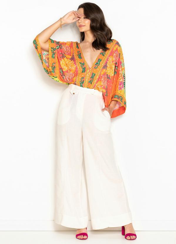 Farm - Body de Viscose com Brilhos Romance de Arara Estampado 3