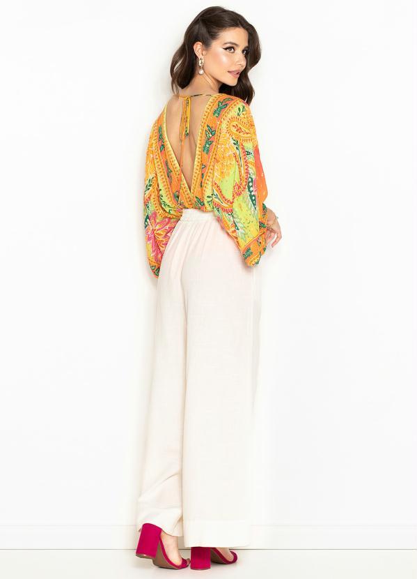 Farm - Body de Viscose com Brilhos Romance de Arara Estampado 4