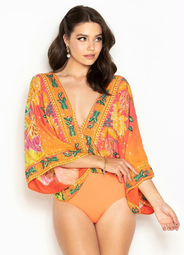 Farm - Body de Viscose com Brilhos Romance de Arara Estampado 6