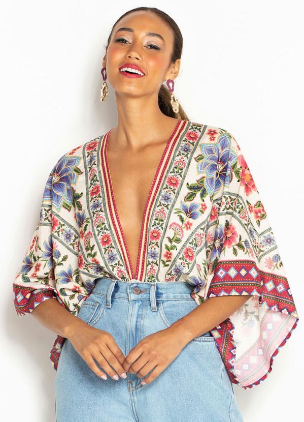 Farm - Body de Viscose Tapete de Abacaxi Estampado