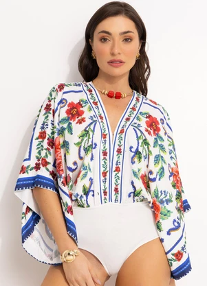 Farm - Body em Viscose Off White - FARM