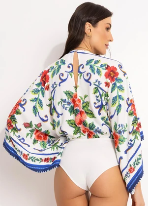 Farm - Body em Viscose Off White - FARM