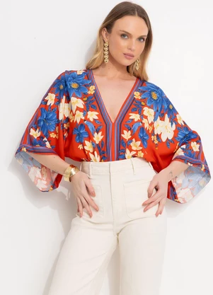 Farm - Body em Viscose Vermelho - FARM