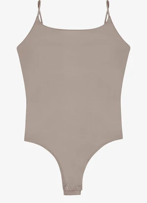 Veev - Body Feminino Alças Finas em Poliamida Cinza - VEEV