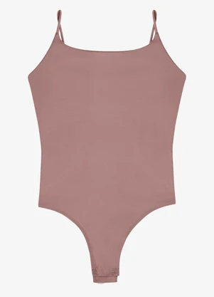 Veev - Body Feminino Alças Finas em Poliamida Rosa - VEEV