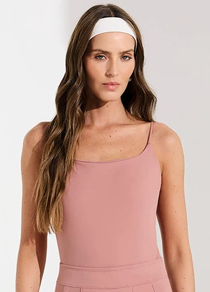 Veev - Body Feminino Alças Finas em Poliamida Rosa - VEEV