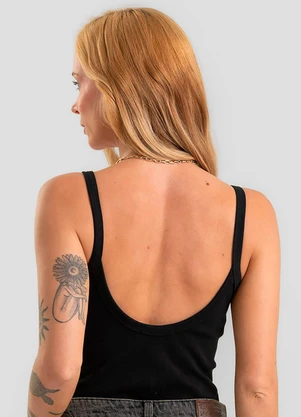 Dianna - Body Feminino em Ribana Canelada Preto - DIANNA