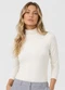 Dianna - Body Feminino Malha Delicate com Gola Alta Bege - variação: Bege