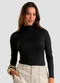 Dianna - Body Feminino Malha Delicate com Gola Alta Bege - variação: Preto
