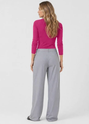 Dianna - Body Feminino Malha Delicate com Gola Alta Rosa - DIANNA
