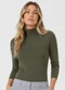 Dianna - Body Feminino Malha Delicate com Gola Alta Bege - variação: Verde