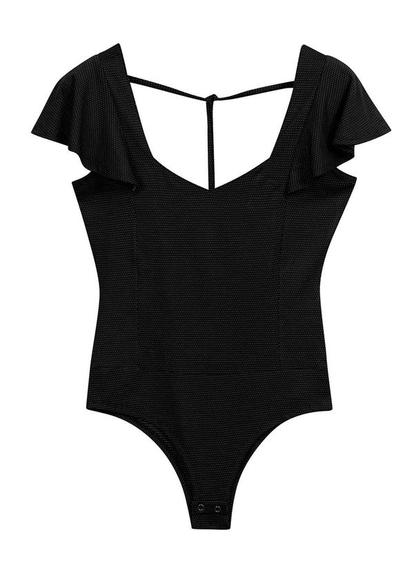 Marialícia - Body Feminino Ombro a Ombro Preto 1
