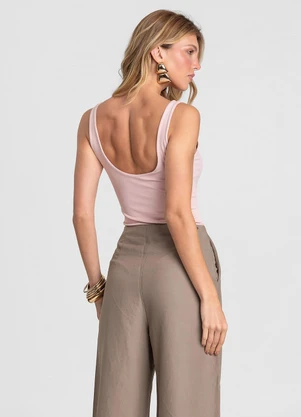 Dianna - Body Feminino Poliamida Decote U nas Costas Rosa - DIANNA