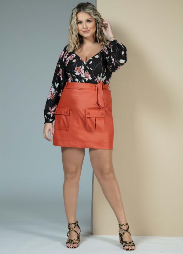 Quintess - Body Floral Dark com Mangas Bufantes 9