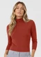 Dianna - Body Feminino Malha Delicate com Gola Alta Bege - variação: Laranja