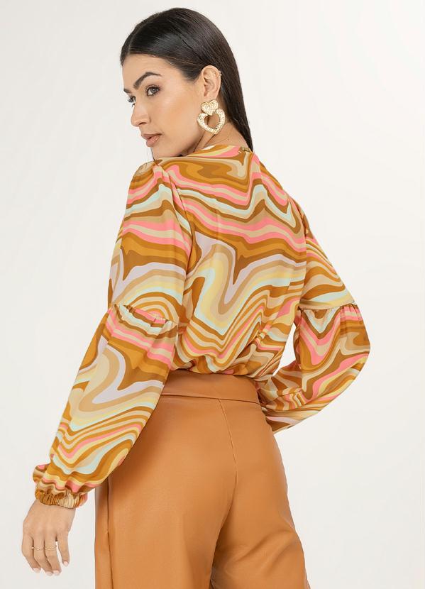 Angel - Body Manga Longa Crepe Estampado 2