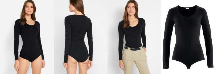 Body Manga Longa Preto